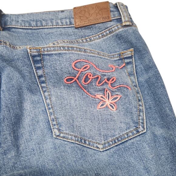 Johnny Was Zoe Cropped Boyfriend Jean Embroidered Size 28 - Picture 10 of 15